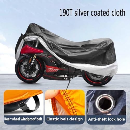 Motorcycle Cover for Yamaha Royal Star Midnight Venture 2002-2007 Protection from Sun Rain Durable Waterproof Outdoor Moped Cover Breathable Protection Accessories BlackStyle