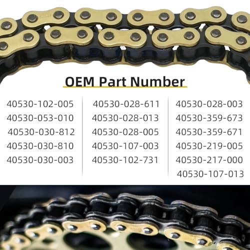 428H Drive Chain 104 Link with 6pcs Connecting Master Link Compatible with 50cc 70cc 90cc 110cc 125cc Motorcycle Bike ATV Quad Go Kart 4 Wheeler Seamless Small Tube with Chain Breaker - size: 104 Link