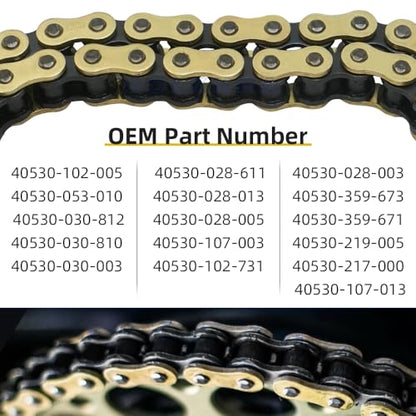 428H Drive Chain 104 Link with 6pcs Connecting Master Link Compatible with 50cc 70cc 90cc 110cc 125cc Motorcycle Bike ATV Quad Go Kart 4 Wheeler Seamless Small Tube with Chain Breaker - size: 104 Link