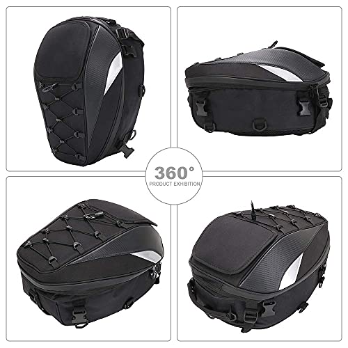 Motorcycle Tail Bag Waterproof Rear Seat Backpack - Dual Use Helmet Bag