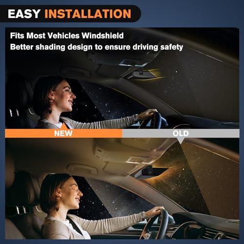 Nilight 32LED Amber Emergency Dash Strobe Lights with Controller Suction Cups Warning Hazard Interior Front/Rear Windshield Deck Split Light Bar for Trucks Construction Vehicles - color: Amber