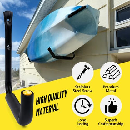 GEEDAR Heavy Duty Garage Storage Hooks -75 LB Capacity, 6packs, 9.8" Wall Mounted Rack for Hanging Paddle Board, Ladders, Bikes Enforced Kayak Storage Hanger - size: Medium (9.8", 6 packs）
