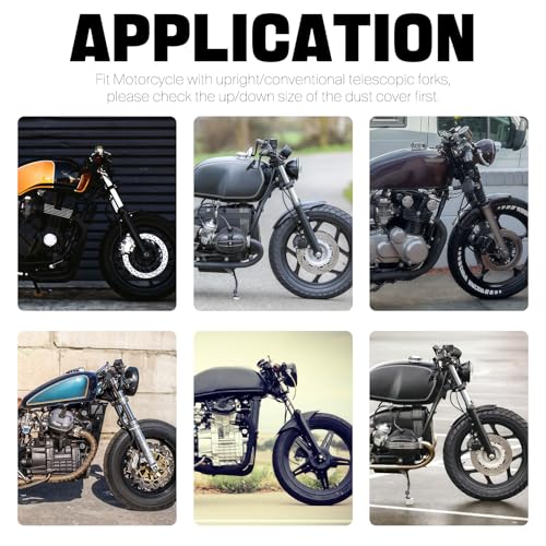 Universal Motorcycle Dust Rubber Shock Boots Front Fork Gaiters Cover Protectors Fit for Most of Dirt Bike, ATV，255 * 50 * 35mm