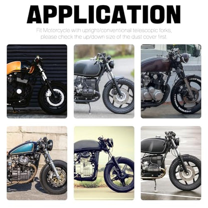 Universal Motorcycle Dust Rubber Shock Boots Front Fork Gaiters Cover Protectors Fit for Most of Dirt Bike, ATV，255 * 50 * 35mm
