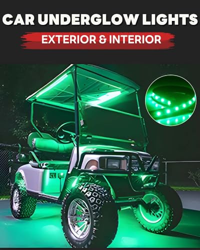 12V Led Light Strip 12.7" Waterproof Green Led Light Strips for Car Golf Cart Motorcycles Truck Boat Led Strip Lights,Pack of 4 - color: Green Led Light Strip