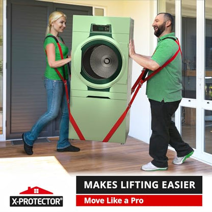 X-Protector Moving Straps - 2 Pairs - Lifting Straps for 2 Movers - Furniture Moving Straps to Move Furniture Easily and Safely - Perfect for Lifting and Moving Equipment, Appliances, Heavy Objects! - style: Moving Straps (Standard)