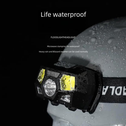Tactical Helmet Light Flashlight,800 Lumen Ultra-Light Bright LED Rechargeable Helmet Light with White Red Light Waterproof Motion Sensor Head Lamp,5 Mode for Outdoor Camping Running Hiking