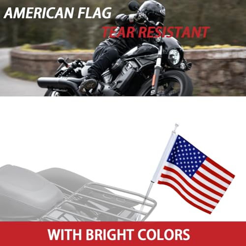 Motorcycle Flag 6x9 Motorcycle American Flag 6" x 9" Replacement Motorcycle US Flag Double Sided Sewing UV Coated Mini Flag