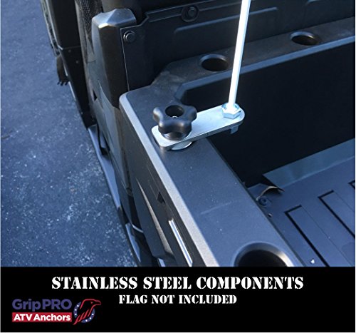 GripPRO Flag Mount Fits Polaris Lock & Ride Bed Holes on Ranger & General, Quick Release UTV ATV Flag Pole Holder for 1-7/16" Mounts, for XP, Crew, 1000, Not for RZR or 1" Hole Models, US-Based Brand