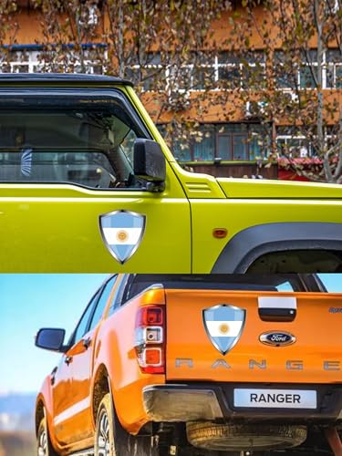 Argentina Flag Decal Sticker - Argentine Flags Shield Shape Reflective Vinyl Car Stickers - for Car Window Bumper Laptop Waterproof Sticker (5Pcs) - color: Argentina