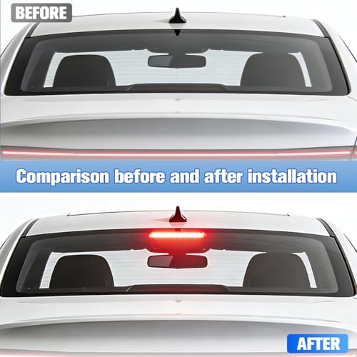 Car Third Brake Light Strip, 24 LED DC12V High Mount Waterproof Vehicle Brake Tailgate Lamp Strip Bar, Automotive Rear Warning Signal Stop Light, Universal for Sedan RV Truck