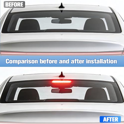Car Third Brake Light Strip, 24 LED DC12V High Mount Waterproof Vehicle Brake Tailgate Lamp Strip Bar, Automotive Rear Warning Signal Stop Light, Universal for Sedan RV Truck