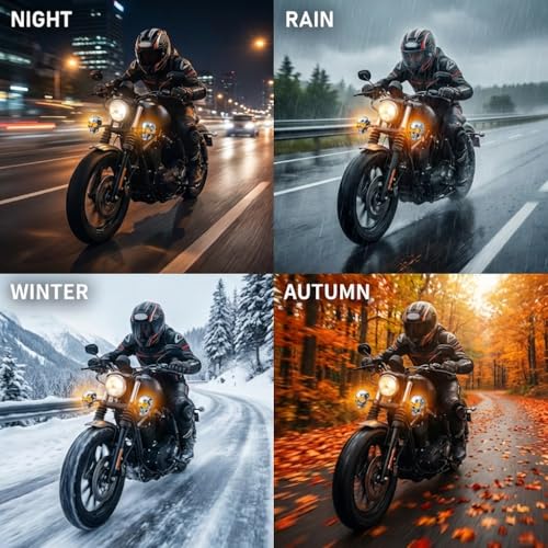 Motorcycle 10mm Screw Skull Head LED Amber Turn Signal Indicator Light (Chrome) - color: Chrome