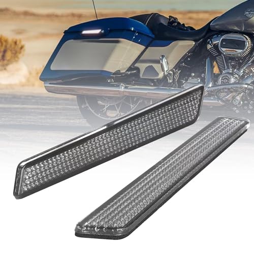 Saddlebag Reflector Inserts, Black Reflectors Compatble for Harley Davidson 2014-2025 Street Glide Electra Glide Road Glide Road King Ultra Limited - color: Dark Smoke