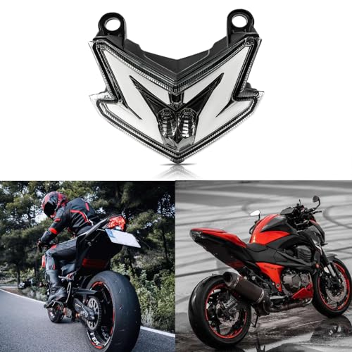 JMTBNO Motorcycle Tail Light with LED Turn Signal Blinker Integrated Taillights Compatible with Kawasaki ZX6R ZX-6R 2013-2018 Z125 Pro 2017-2024 Z800 2013-2017 - color: Smoke-Z125