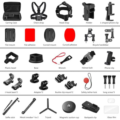 Accessories Kit for OSMO Pocket 3/Pocket 4, SGIP 2-in-1 Stand, Organizer Bag, Hard Shell Case,Selfie Stick,Tripod,Magnetic Mount,Mobile Phone Holder, Screen Protector, Accessories for OSMO Pocket 3 4