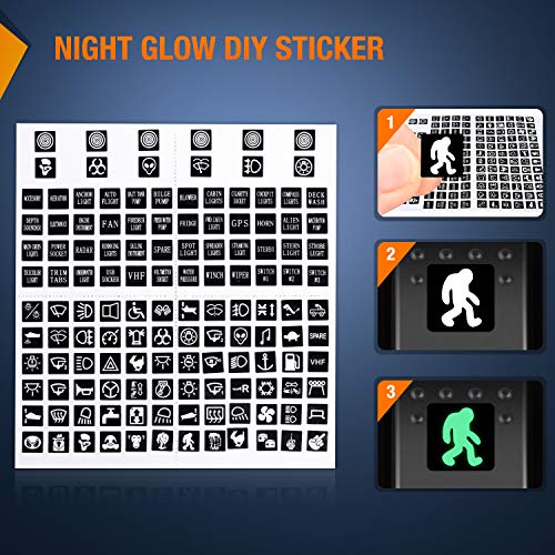 Nilight 6 Pack Rocker Switches with Night Glow Stickers 5 PIN SPST Red Backlit 12V/24V Toggle for Cars Trucks RVs Boats Auto Motorcycles - color: Red 6 PCS