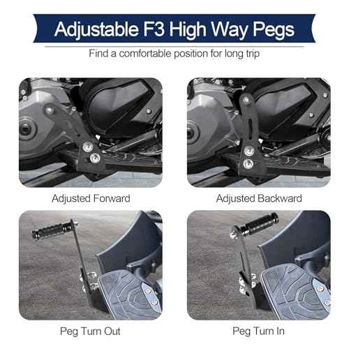 Adjustable Aluminium Driver Foot Rest Extension Highway Foot Pegs Fits For Can Am Spyder F3 Models 2015-2026 Accessories (3D Skull Design) - color: Footpegs for Spyder F3 2015-2026