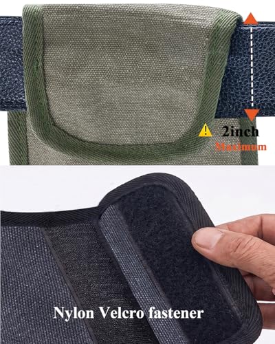 Canvas Tool Belt Pouch Fastener Tool Pouch Small Tool Pouches Flatfit Pocket Utility Pouch Tool Holster Nail Screw Pouch Bag for Electrician, Carpenter, Green, Pack of 2 - color: 2 Pack Green