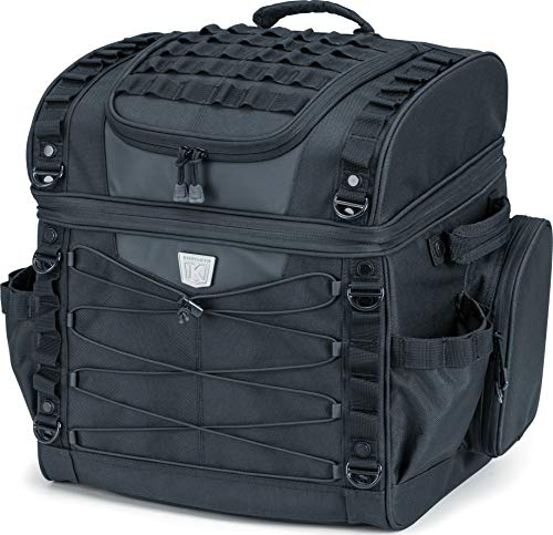 Kuryakyn 5285 Momentum Vagabond Motorcycle Travel Luggage: Weather Resistant Seat/Trunk/Rack Bag with Sissy Bar Straps, Black