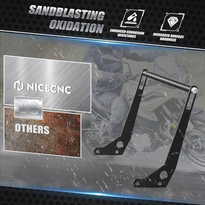 NICECNC Aluminum GPS Smartphone Mount GPS Device Stand Compatible with BMW R1250GS Adventure 2018-2024, R1200GS Adventure 2013-2018, R1250GS 2018-2023, Q235 Steel, CNC-machined, Black, See Fitment