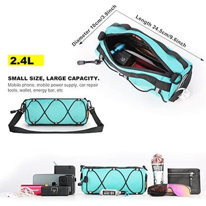 Rhinowalk Bike Handlebar Bag, Bicycle Front Bag Shoulder Bag Storage Bag with Shoulder Strap for Road Mountain Bike Cycling Travel - color: Blue