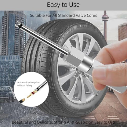 2 Pcs Valve Core Removal Tool Set, Professional Screwdriver Tire Valve Stem Core Remover Tool, 4.3 Inch Heavy Duty Tire Valves Stem Remover & Installer for Schrader Valves Removal