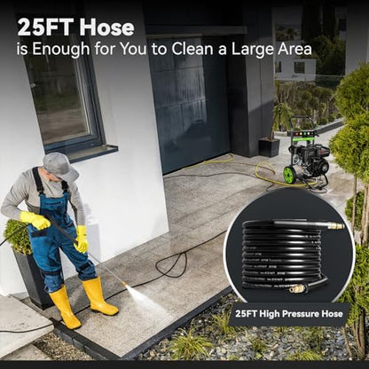 Gas Powered Pressure Washer 4200 PSI Gas Power Washer 4.0 GPM 212CC Commercial High Pressure Washer, with Spray Gun and Extension Wand, 5 Quick Connect Nozzles, Copper Pump (Dark Black)