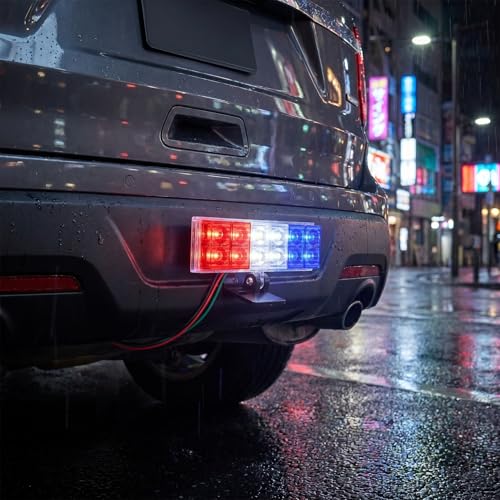 Luxshiny Motorcycle Tail Light Led Strobe Emergency Warning Light for Vehicles High Brightness Flashing Rear Lamp for Cars Bikes Electric Bikes