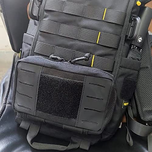 Azarxis Tactical Mini Belt Pouches, Multi-Purpose Small Battery Case Compact Utility EDC Card Slot Holder Waist Bags Military Molle Pack Sundries Storage Pack - color: #04 Black - with Waterproof Pocket