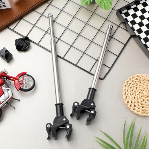 SHINEOFI Telescopic Motorcycle Flagpole Handlebar Mount Bracket 11.81In Stainless Steel Bike Flag Holder 2 Pack Adjustable for Cycling Powersports Accessories