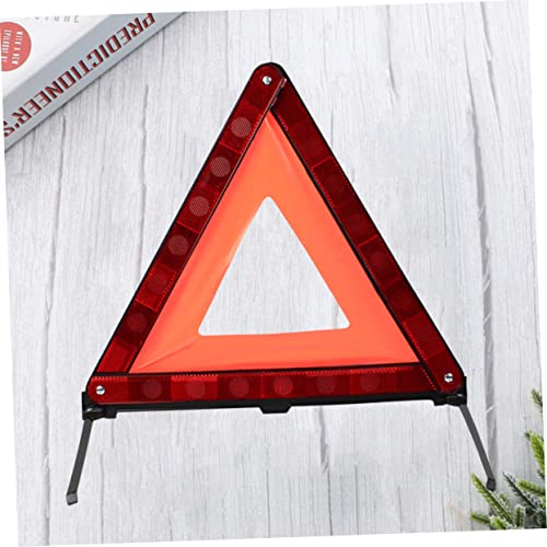 INOOMP 1Pc Roadside Warning Sign Collapsible Emergency Triangle Kit for Vehicle Safety Reflective Red Design for Day and Night Use Easy Setup Material Stable Base