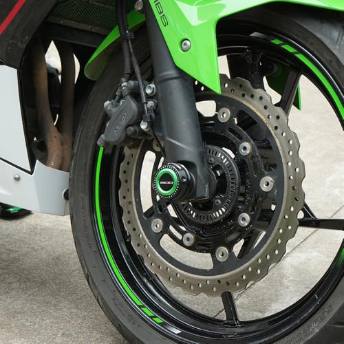 Motorcycle Front Wheel Axle Fork Slider Crash Protector Compatible With Ninja 500 ABS/SE/KRT 2024 2025 | Ninja500 Accessories (black)
