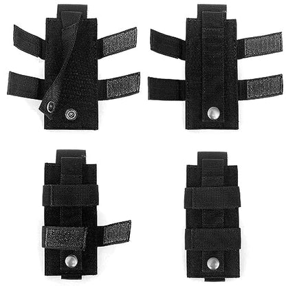 Azarxis Tactical Mini Belt Pouches, Multi-Purpose Small Battery Case Compact Utility EDC Card Slot Holder Waist Bags Military Molle Pack Sundries Storage Pack - color: #03 Black - Style B