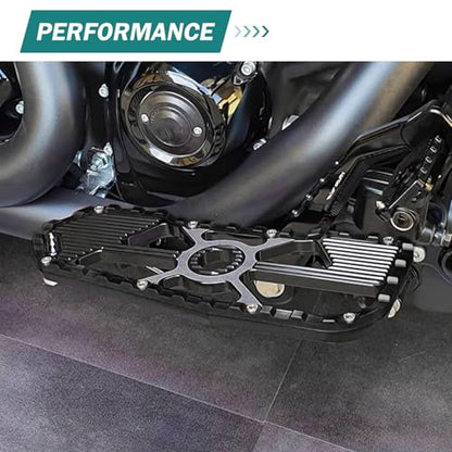 Motorcycle Front Rear Floorboard Footboard Fit For Harley Touring Road King Road Glide Street Glide Electra Glide Ultra Limited 1984-2025 (Black Rider Footboards) - color: Black Rider Footboards