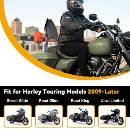 25" Detachable Sissy Bar Backrest for Harley Davidson Touring, Motorcycle Heavy Duty Steel Passenger Backrest Compatible with Street Glide/Road Glide/Road King/Electra Glide 2009-2024 (Black)