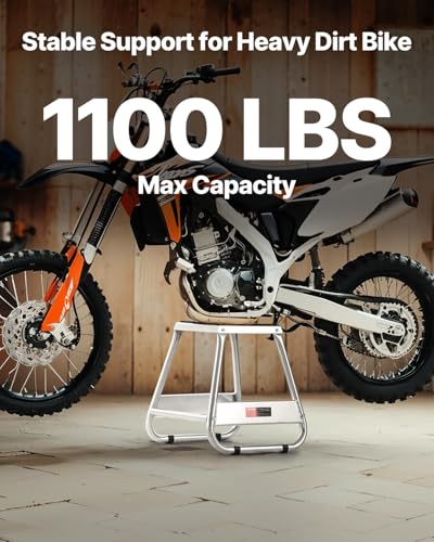 VEVOR Dirt Bike Stand, 1100 lbs Load Capacity Dirtbike Pit Stand, Universal Non-Slip Off-Road Steel Heavy Duty Dirtbike Maintenance Lift, Moto Box Stand for Motorcycle & Powersports Maintainence