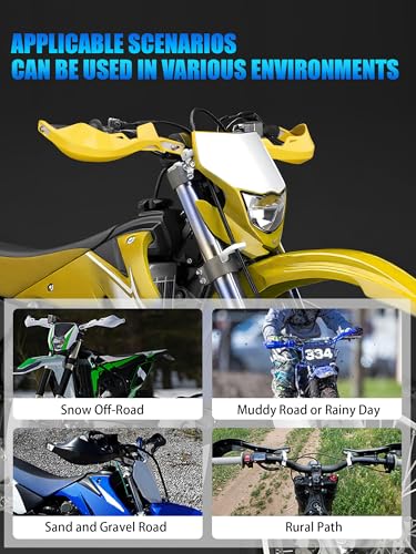 JFG RACING Dirt Bike Hand Guards,7/8'' and 1 1/8'' Handlebar Dirtbike Handguards Accessories Universal for Motorcycle Snowmobile ATV Pit Bike Off Road Motocross Enduro MX -Yellow - color: yellow