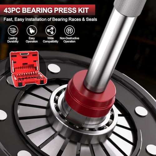 Marvelity 43 Piece Bearing Press Kit, Bearing Race & Seal Driver Set, Professional Seal Driver Installer Tool for Bearing Installation, Heavy-Duty for Automotive & Machinery Repair