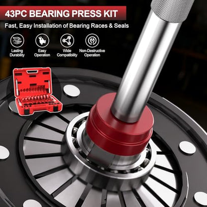 Marvelity 43 Piece Bearing Press Kit, Bearing Race & Seal Driver Set, Professional Seal Driver Installer Tool for Bearing Installation, Heavy-Duty for Automotive & Machinery Repair