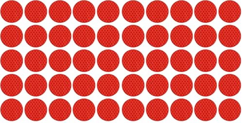 PATIKIL Reflective Stickers, 30 Pcs Safety High Visibility Reflective Sticker Waterproof Driveway Reflectors for Bicycle, Motorcycle, Red (Round) (Pack of 2) - color: Red, size: 5 x 5 cm / 2 x 2 inch (Pack of 2)