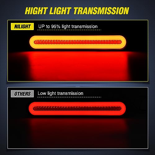 Nilight Trailer Tail Light Bar with 3-in-1 Running Stop Turn Signals Brake Lights 2 Pack 9 Inch 100 LED Red & Amber Sequential Strip for Trailers RV Truck Boat Pickup SUV - color: 2Pcs 3-in-1 9Inch Trailer Lights