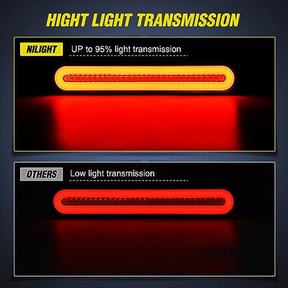 Nilight Trailer Tail Light Bar with 3-in-1 Running Stop Turn Signals Brake Lights 2 Pack 9 Inch 100 LED Red & Amber Sequential Strip for Trailers RV Truck Boat Pickup SUV - color: 2Pcs 3-in-1 9Inch Trailer Lights