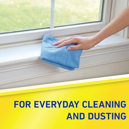 Quickie Microfiber Cleaning Cloth 14 x 14 Inches Blue Pack of 24 Washable and Reusable Ideal for Multi-Surface Indoor/Outdoor Dusting and Polishing - size: 14inch x 14inch, style: 24 Pack