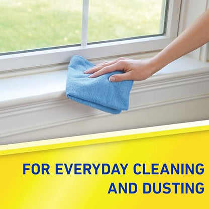 Quickie Microfiber Cleaning Cloth 14 x 14 Inches Blue Pack of 24 Washable and Reusable Ideal for Multi-Surface Indoor/Outdoor Dusting and Polishing - size: 14inch x 14inch, style: 24 Pack
