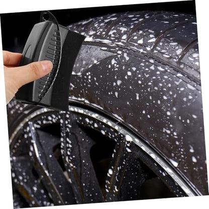 Curved Sponge Brush Lid Automotive Tire Wax Applicator Pad Car Detailing Tool for Tire Dressing and Polishing for Car Enthusiasts and DIYers - color: Black