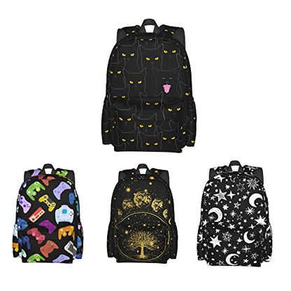 Black Cat Backpack Bookbag Laptop Backpacks Multipurpose Daypack for Boys Girls School Men Women Travel Hiking - color: Black Cat
