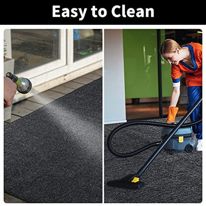 HOMBYS Extra Large Garage Floor Mats for Under Car, Dark Grey Garage Flooring Rug, Motorcycle Oil Spill Mat, Absorbent Oil Garage Parking Mat 7’4”x17', Non Slip and Waterproof Backing - size: 17' x 7'4"