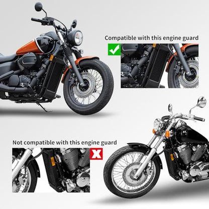 Green-L Highway Crash Bar Fit for Honda 2004-2025 Shadow AERO VT750 2010-2025 Phantom 2007-2014 Spirit C2 Shaft Drive Motorcycle 1 1/4" Engine Guard Protector - color: Chrome