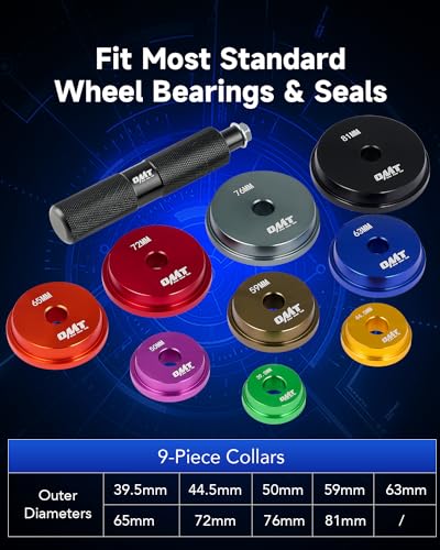 Orion Motor Tech Bearing Press Kit, 10pc Bearing Race and Seal Driver Set with Seal Driver and 9 Bearing Adapters, Seal Installer Bearing Driver Kit for Bearing Installation - style: Large